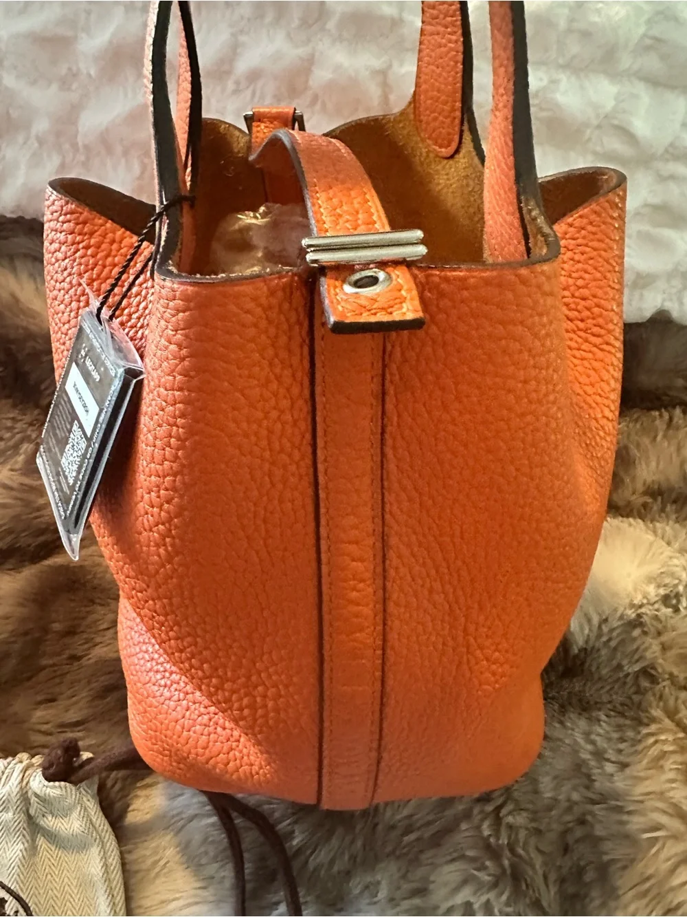 Hermes Picotin Lock PM 18 Orange Clemence Leather Bag - PERFECT w/ lock + 2 keys